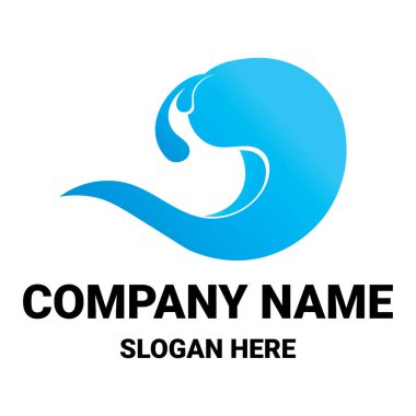 Doğal deniz dalgaları ikon logo çizimi tasarımı