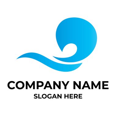 Doğal deniz dalgaları ikon logo çizimi tasarımı