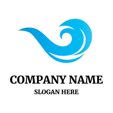 Doğal deniz dalgaları ikon logo çizimi tasarımı