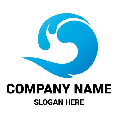 Doğal deniz dalgaları ikon logo çizimi tasarımı