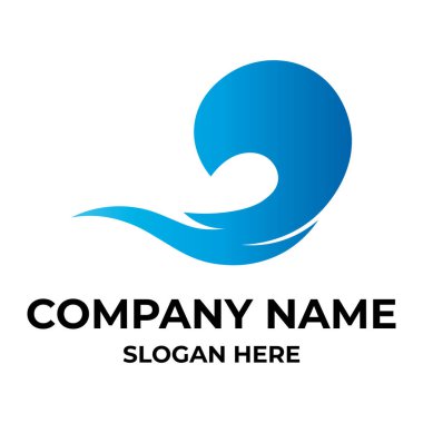 Doğal deniz dalgaları ikon logo çizimi tasarımı
