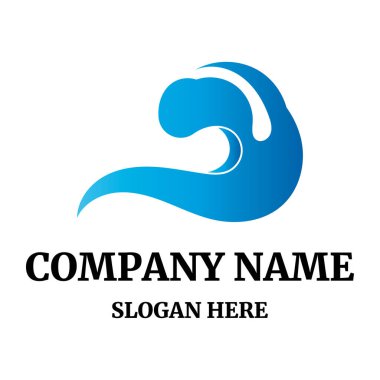 Doğal deniz dalgaları ikon logo çizimi tasarımı