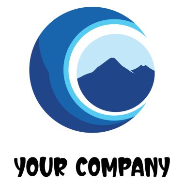 Doğal deniz dalgaları ikon logo çizimi tasarımı