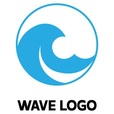 Doğal deniz dalgaları ikon logo çizimi tasarımı