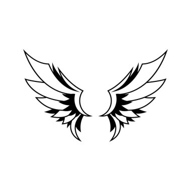 Şirketin hızlı ya da hızlı bir şekilde yükselmesi için tasarlanmış hassas, soyut bir tasarımı olan güzel kanat logosu.