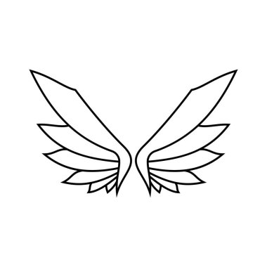 Şirketin hızlı ya da hızlı bir şekilde yükselmesi için tasarlanmış hassas, soyut bir tasarımı olan güzel kanat logosu.