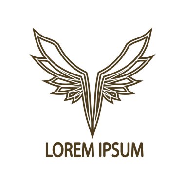 Şirketin hızlı ya da hızlı bir şekilde yükselmesi için tasarlanmış hassas, soyut bir tasarımı olan güzel kanat logosu.