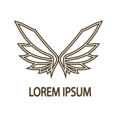 Şirketin hızlı ya da hızlı bir şekilde yükselmesi için tasarlanmış hassas, soyut bir tasarımı olan güzel kanat logosu.