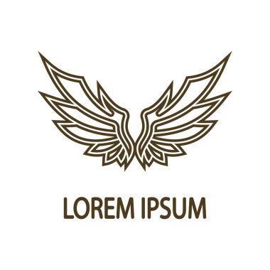 Şirketin hızlı ya da hızlı bir şekilde yükselmesi için tasarlanmış hassas, soyut bir tasarımı olan güzel kanat logosu.