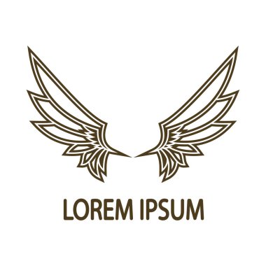 Şirketin hızlı ya da hızlı bir şekilde yükselmesi için tasarlanmış hassas, soyut bir tasarımı olan güzel kanat logosu.