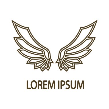 Şirketin hızlı ya da hızlı bir şekilde yükselmesi için tasarlanmış hassas, soyut bir tasarımı olan güzel kanat logosu.