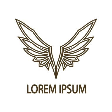 Şirketin hızlı ya da hızlı bir şekilde yükselmesi için tasarlanmış hassas, soyut bir tasarımı olan güzel kanat logosu.