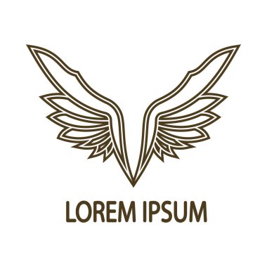 Şirketin hızlı ya da hızlı bir şekilde yükselmesi için tasarlanmış hassas, soyut bir tasarımı olan güzel kanat logosu.