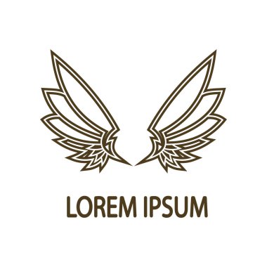 Şirketin hızlı ya da hızlı bir şekilde yükselmesi için tasarlanmış hassas, soyut bir tasarımı olan güzel kanat logosu.