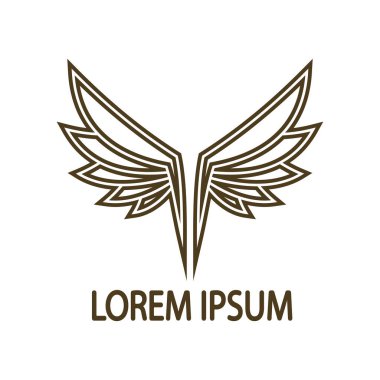 Şirketin hızlı ya da hızlı bir şekilde yükselmesi için tasarlanmış hassas, soyut bir tasarımı olan güzel kanat logosu.