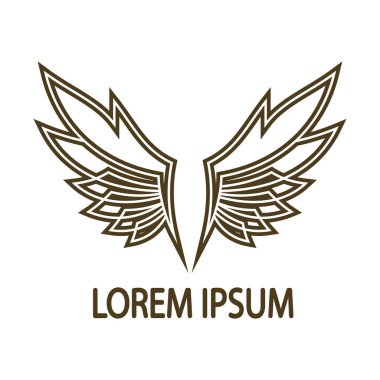 Şirketin hızlı ya da hızlı bir şekilde yükselmesi için tasarlanmış hassas, soyut bir tasarımı olan güzel kanat logosu.