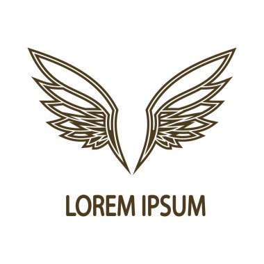 Şirketin hızlı ya da hızlı bir şekilde yükselmesi için tasarlanmış hassas, soyut bir tasarımı olan güzel kanat logosu.