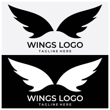 Uçan kanat logosu çizimi. Hassas ve yaratıcı tasarım