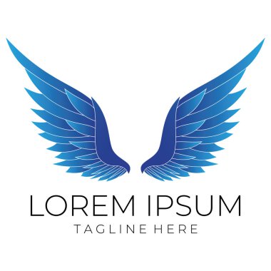 Uçan kanat logosu çizimi. Hassas ve yaratıcı tasarım