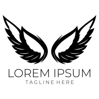 Uçan kanat logosu çizimi. Hassas ve yaratıcı tasarım