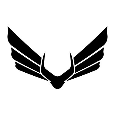 Uçan kanat logosu çizimi. Hassas ve yaratıcı tasarım