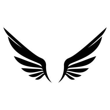 Uçan kanat logosu çizimi. Hassas ve yaratıcı tasarım
