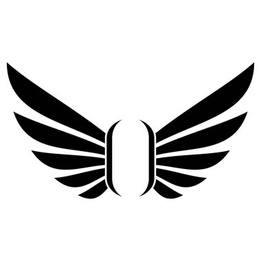 Uçan kanat logosu çizimi. Hassas ve yaratıcı tasarım