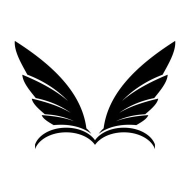 Uçan kanat logosu çizimi. Hassas ve yaratıcı tasarım