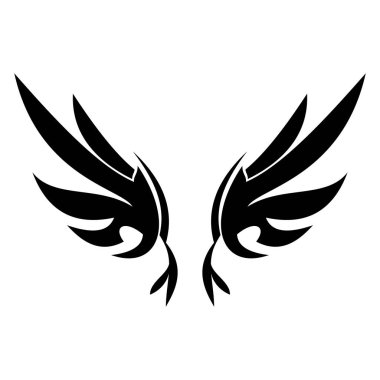 Uçan kanat logosu çizimi. Hassas ve yaratıcı tasarım