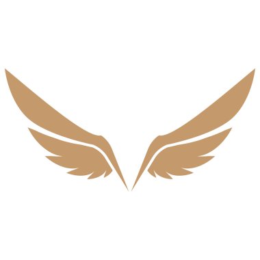 Uçan kanat logosu çizimi. Hassas ve yaratıcı tasarım