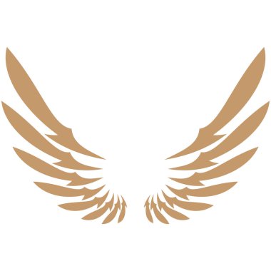 Uçan kanat logosu çizimi. Hassas ve yaratıcı tasarım