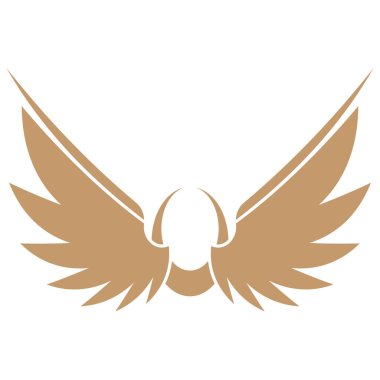 Uçan kanat logosu çizimi. Hassas ve yaratıcı tasarım