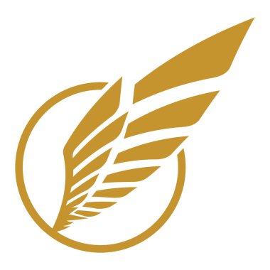 Uçan kanat logosu çizimi. Hassas ve yaratıcı tasarım
