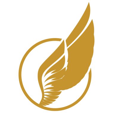 Uçan kanat logosu çizimi. Hassas ve yaratıcı tasarım