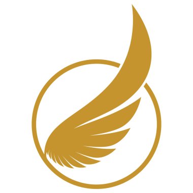 Uçan kanat logosu çizimi. Hassas ve yaratıcı tasarım
