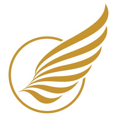 Uçan kanat logosu çizimi. Hassas ve yaratıcı tasarım