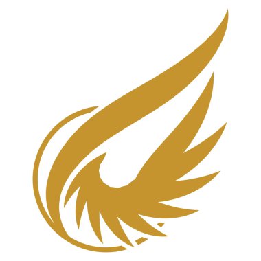 Uçan kanat logosu çizimi. Hassas ve yaratıcı tasarım