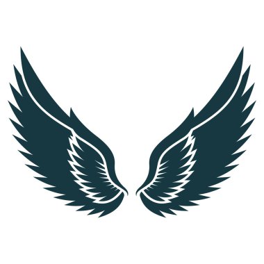 Kuş kanatları illüstrasyon logo vektör tasarımı