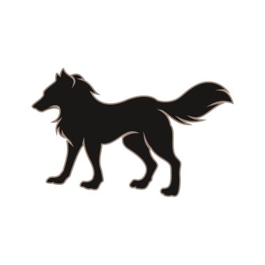 Wolf Logo şablonu vektör çizim tasarım