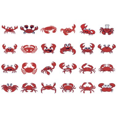 Yengeç logoları koleksiyonunun vektör resmi