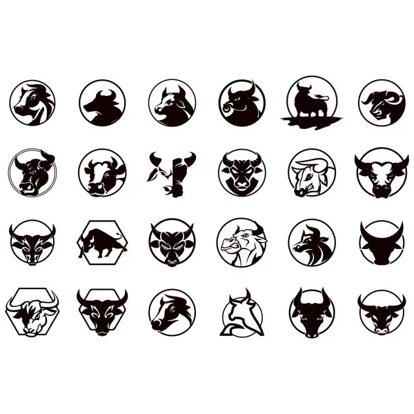 İnek logoları koleksiyonunun vektör resmi