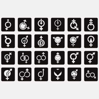 Cinsiyet logoları koleksiyonunun vektör resmi