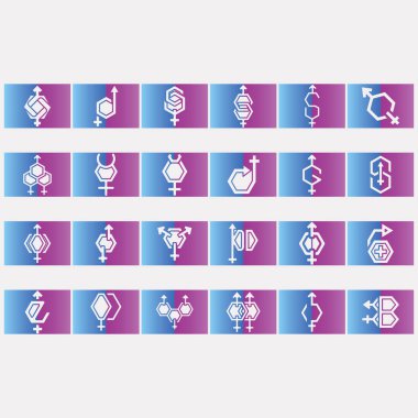 Cinsiyet logoları koleksiyonunun vektör resmi