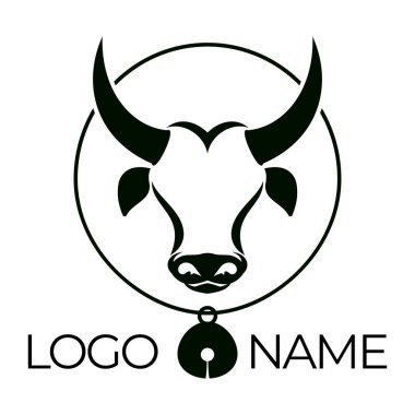 İnek logosu vektör resmetme tasarımı
