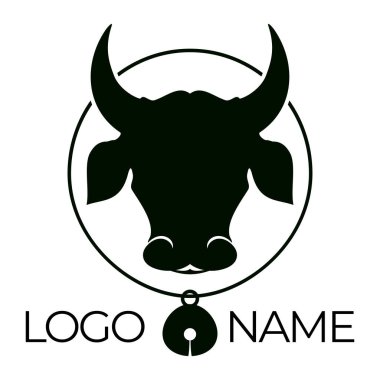 İnek logosu vektör resmetme tasarımı