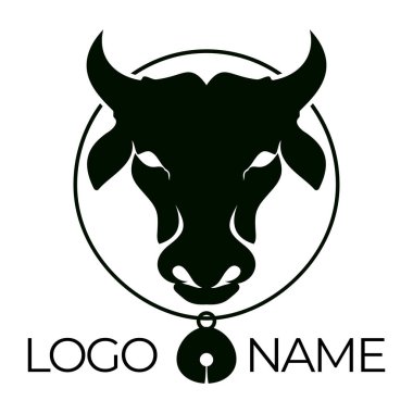 İnek logosu vektör resmetme tasarımı