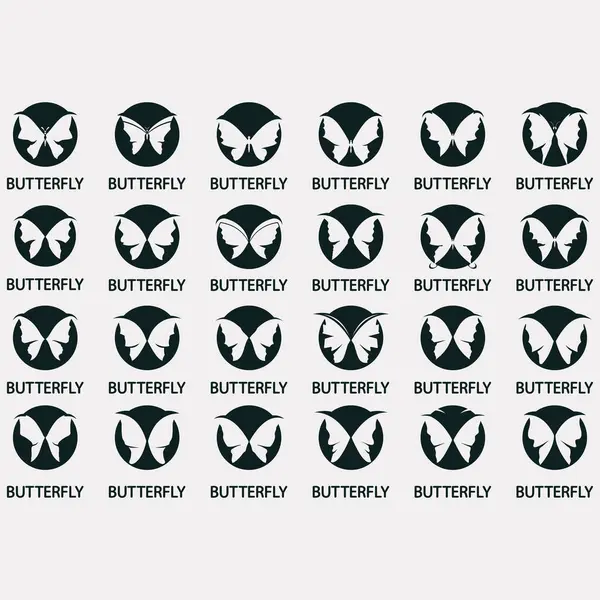 Kelebek logoları koleksiyonunun vektör resmi