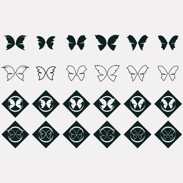 Kelebek logoları koleksiyonunun vektör resmi