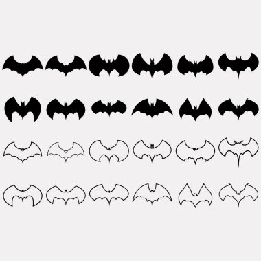 Yarasa logoları koleksiyonunun vektör resmi