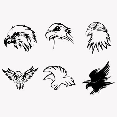 Kartal logoları koleksiyonunun vektör resmi